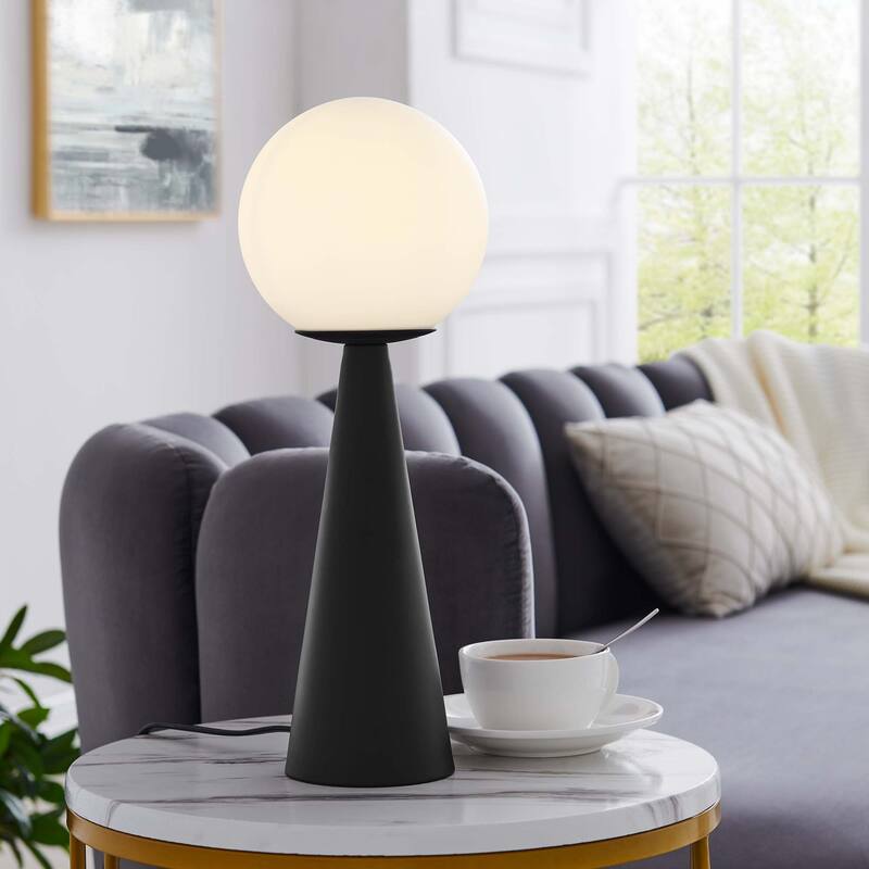 Apex Glass Globe Glass Table Lamp - White Black