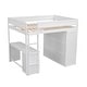 preview thumbnail 23 of 30, Pine Wood Loft Bed with Wardrobes, 2-Drawer Desk, and Cabinet, Full-Length Guardrail