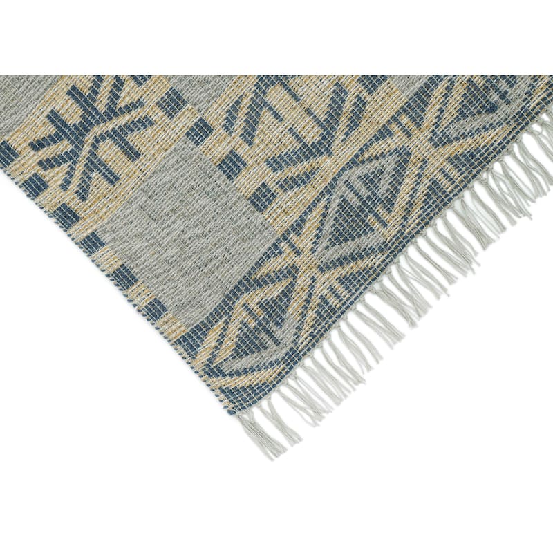 Terra by Obeetee Aurora Raha Blue Rug