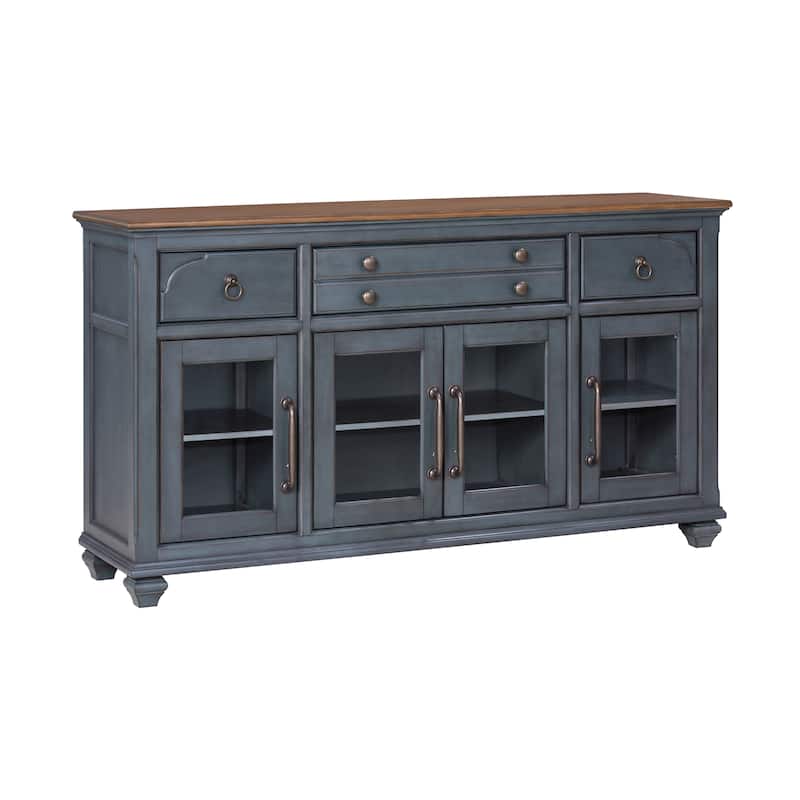 Bridgevine Home Americana Server, No Assembly Required, Corduroy Blue Finish