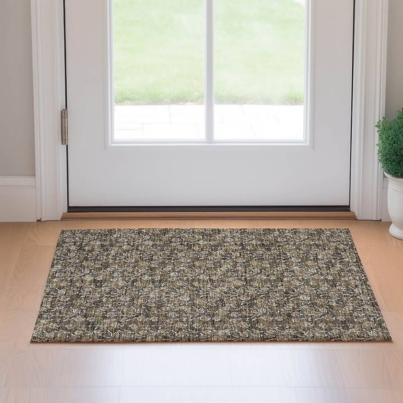 Premium Washable Super Soft Floral Contemporary Mayfield Rug - Brown - 1' 8" x 2' 6" - Rectangle