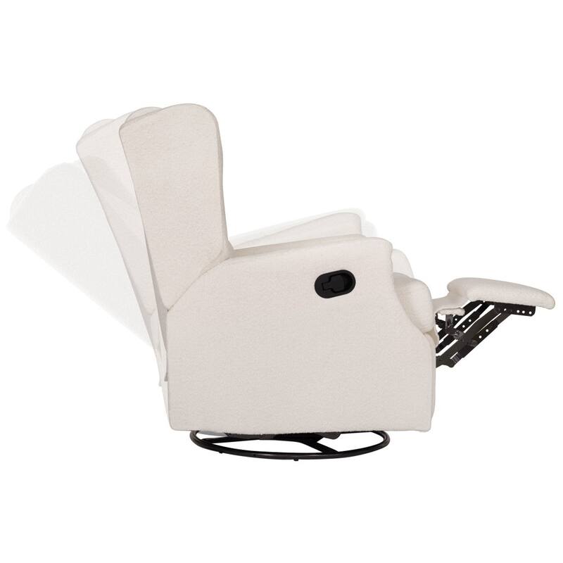 Wingback Manual Rocking Glider Recliner Chair with 360 Swivel