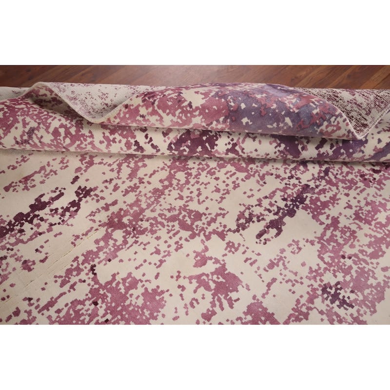 Contemporary / Abstract Indian Area Rug Handmade Wool Carpet - 5'11"x 8'11"
