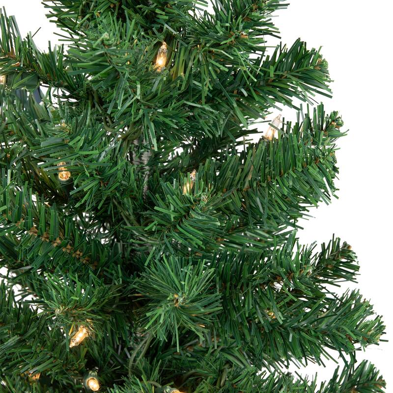 3' Green Medium Niagara Pine Artificial Christmas Tree - Clear Lights - 3 Foot