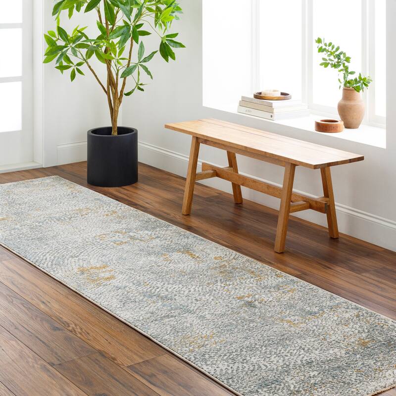 Livabliss Modern & Contemporary Dresden Ombre Area Rug - 2'7" x 7'3" - Medium Gray