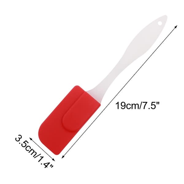 3pcs Flexible Silicone Spatula Set Heat Resistant Non Stick Blue Yellow Red
