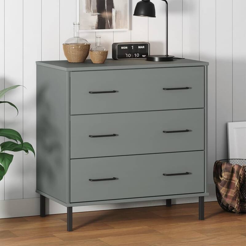 vidaXL Sideboard Chest of Drawers Storage Cabinet with Drawers Solid Wood OSLO - 30.3" x 15.7" x 31.3"