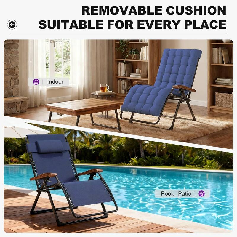 PURPLE LEAF Patio Chaise Lounge Outdoor Beach Pool Sunbathing Lawn Lounger Recliner Chair