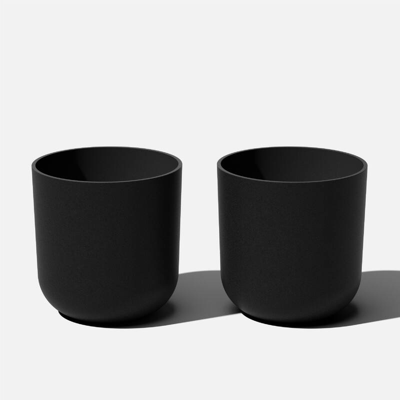Mason Series Kona Planter - 15 inches - 2 Pack - Black