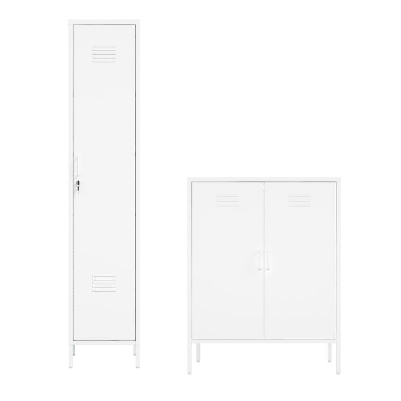 Manhattan Comfort Naomi 2-Piece Metal Storage Cabinets