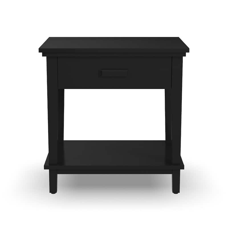 Homestyles Oak Park Black Wood Nightstand