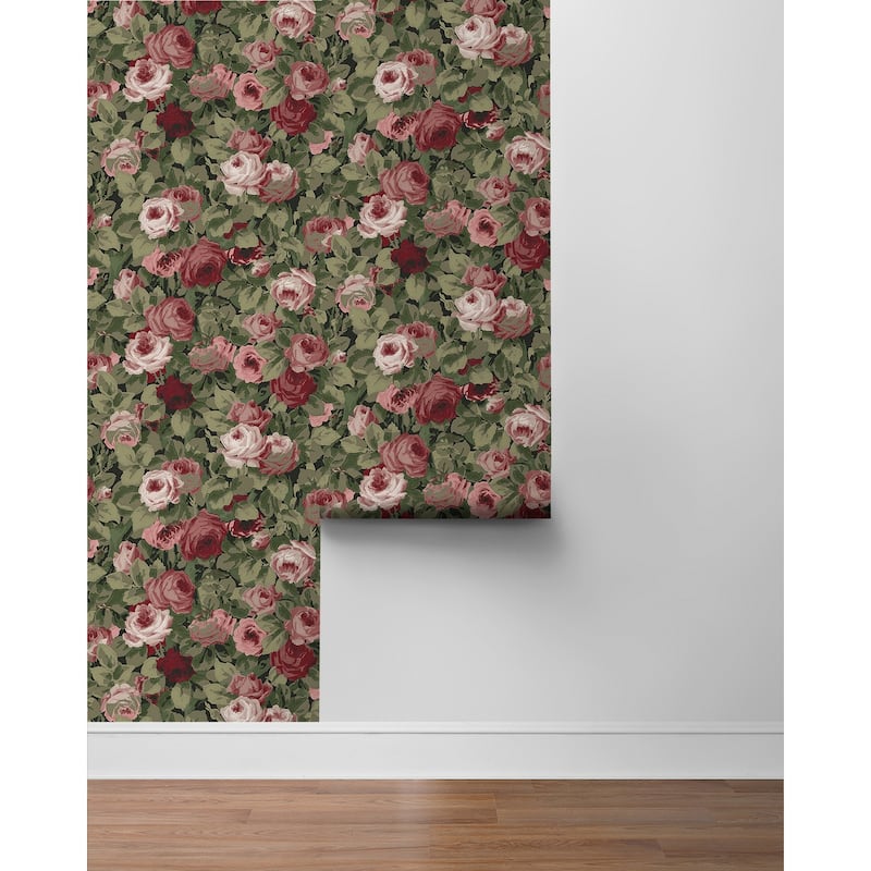 NextWall Rose Garden Peel and Stick Wallpaper