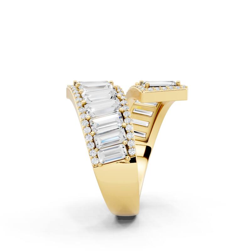 Auriya 14k Gold 3ctw Baguette Lab Grown Diamond Fashion Ring (E-F VS)
