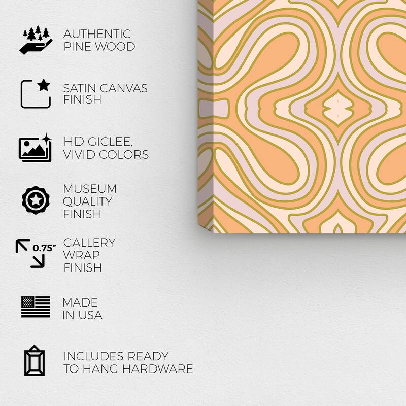 Wynwood Studio Canvas Abstract Future is Retro Abstract Pink and Light Pink Modern & Contemporary Wall Art Canvas Print
