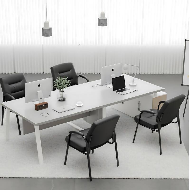 Ergonomic Visitor Chair PU Leather Armrest Steel Frame with Sponge Cushion