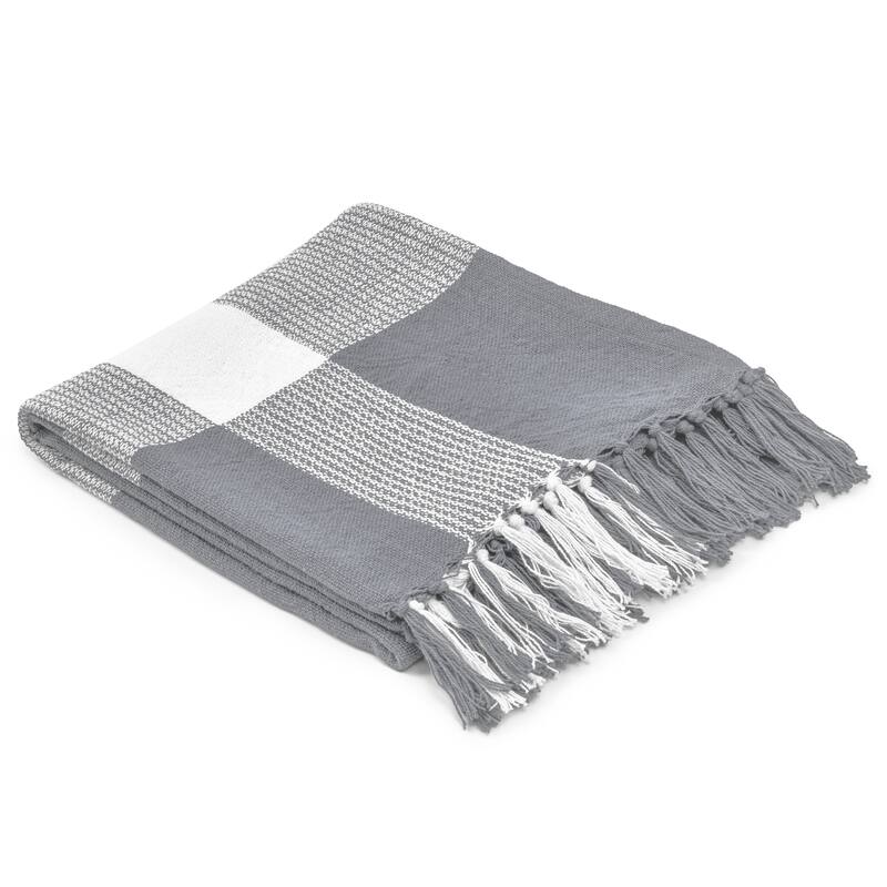 Sevita Hand-Woven Plaid Standard Size Throw Blanket