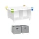preview thumbnail 3 of 5, RiverRidge Kids Desk and Art Activity Table with 4 Storage Cubbies and 4 Removable Storage Cups - White 2 Gray Bins