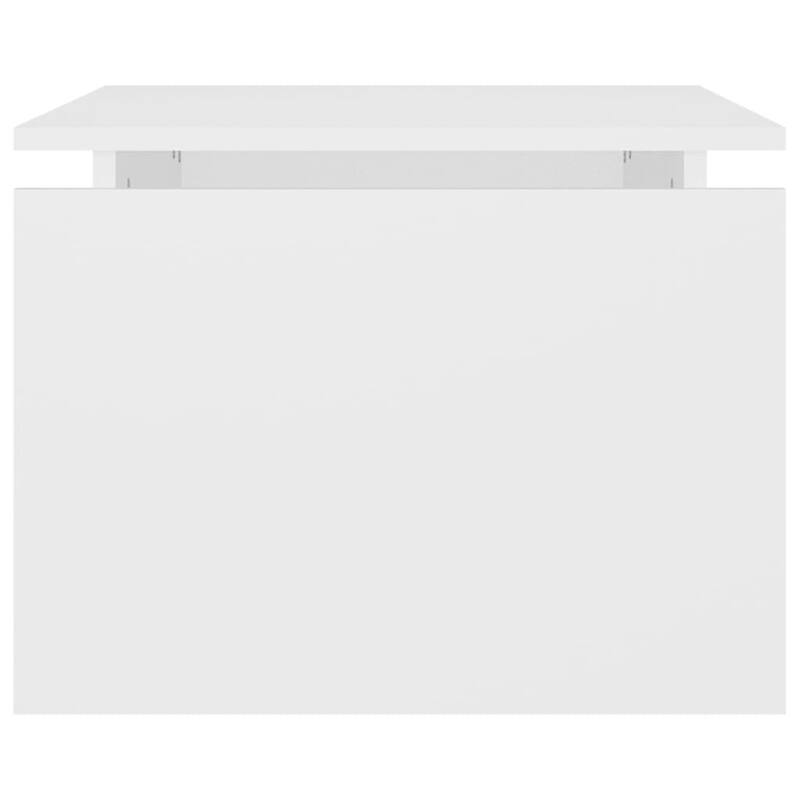 vidaXL Coffee Table White Engineered Wood 26.8 x 19.7 x 15.0 in Simple - 19.7 x 26.8 x 15.0 in