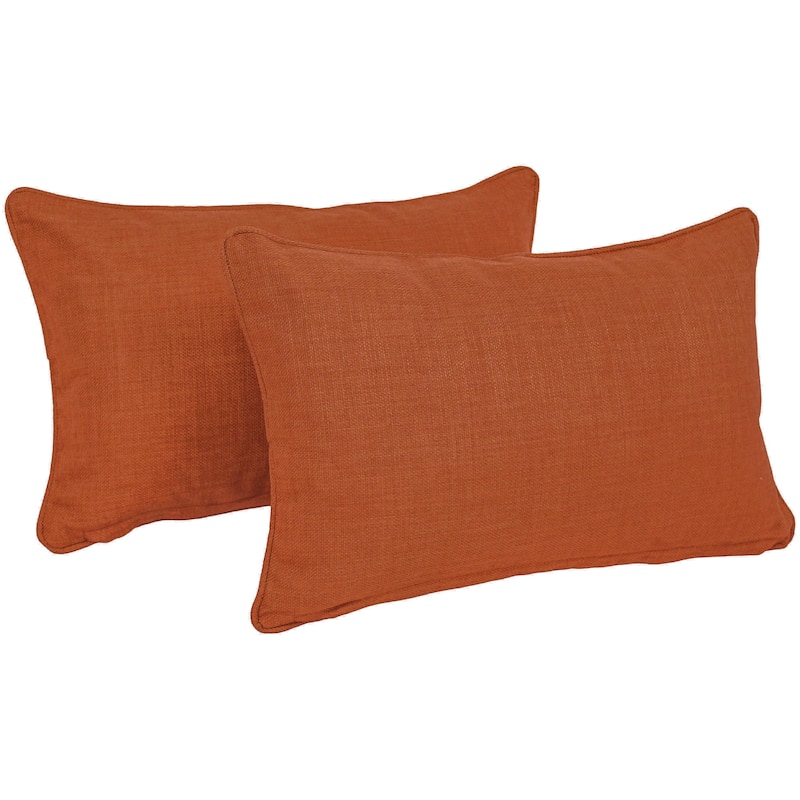 20-inch by 12-inch Indoor/Outdoor Lumbar Accent Throw Pillow (Set of 2) - Cinnamon
