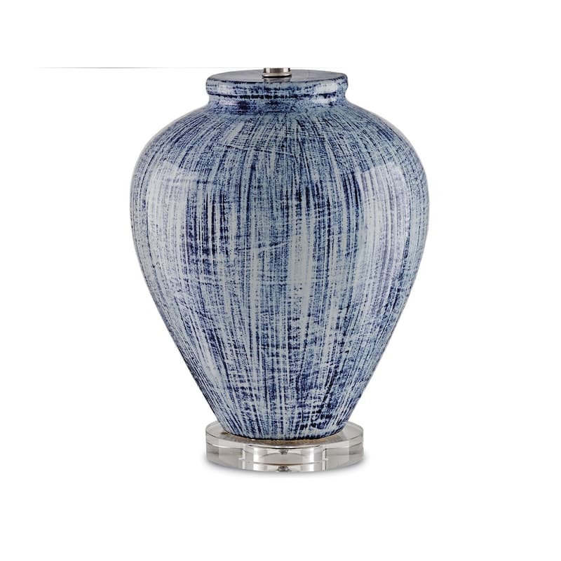 Currey & Company Malaprop Blue Table Lamp - 27.5"h x 19"dia