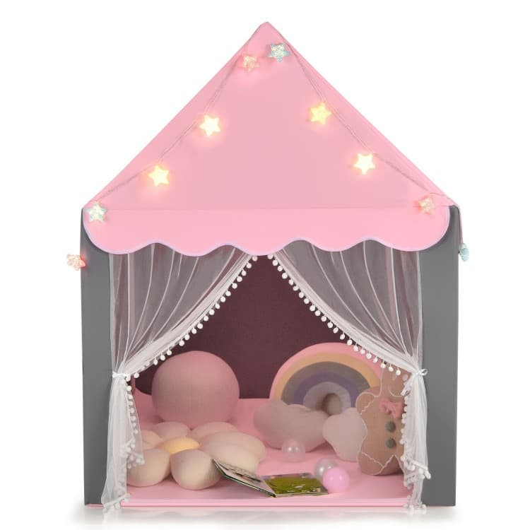 Breathable Kids Play Tent with Mesh Windows and Star Lights - 41.5" x 48" x 53.5" (L x W x H)