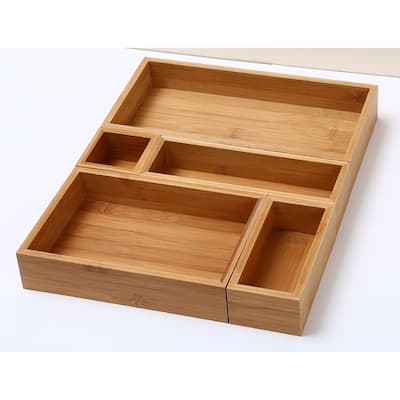 YBM HOME Bamboo Drawer Organizer Boxes for Home, Kitchen(SET OF 5) - 5 Units