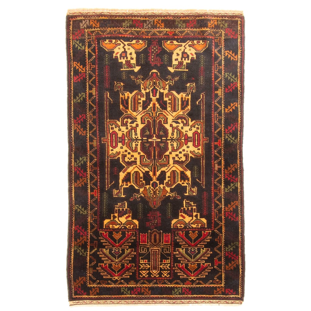 ECARPETGALLERY Hand-knotted Teimani Light Brown Wool Rug - 2'9 x 4'9