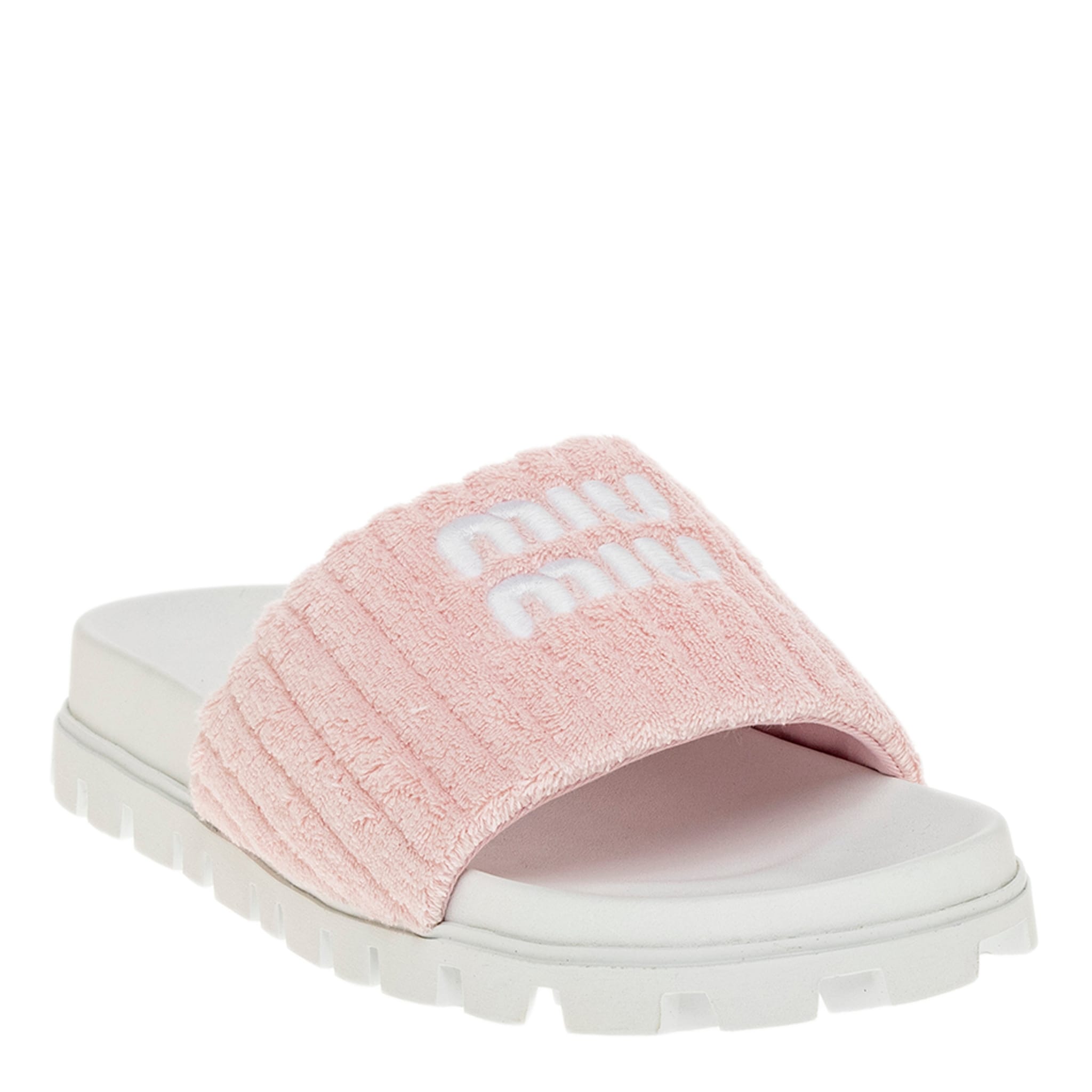Miu Miu Terry Cloth Slides - Overstock - 43147279