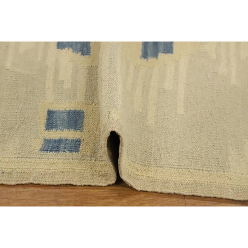 Hand Woven Oriental 100% Wool Carpet Southwestern Tribal Greys & Charcoal Kilim Runner Rug - 6' 0'' X 2' 1''