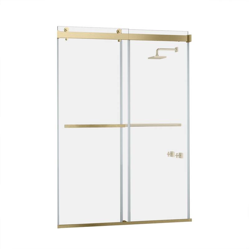Miseno MSD-SPEZ-6476-BP Spezia 76" High x 64" Wide Bypass Frameless - Brushed Gold
