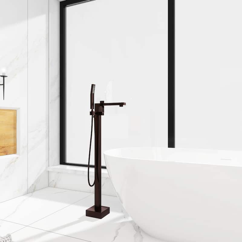 Freestanding Tub Shower Claw Foot Faucet with Handheld Spout - 10"37"