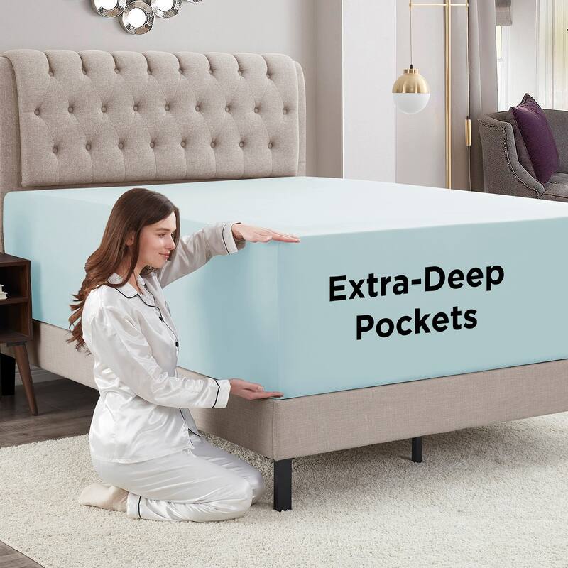 Empyrean Bedding Extra Deep Pocket Microfiber Fitted Sheet Set