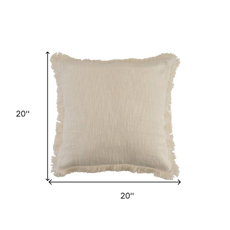 HomeRoots 20" X 20" 100% Cotton Zippered Pillow