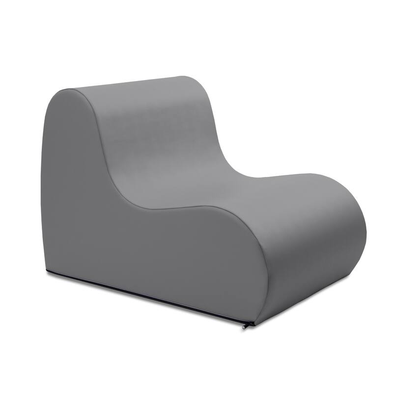 Midtown Foam Classroom Chair, Medium Size - For Elementary to Middle School Kids - Premium Vinyl - Royal Blue - Charcoal