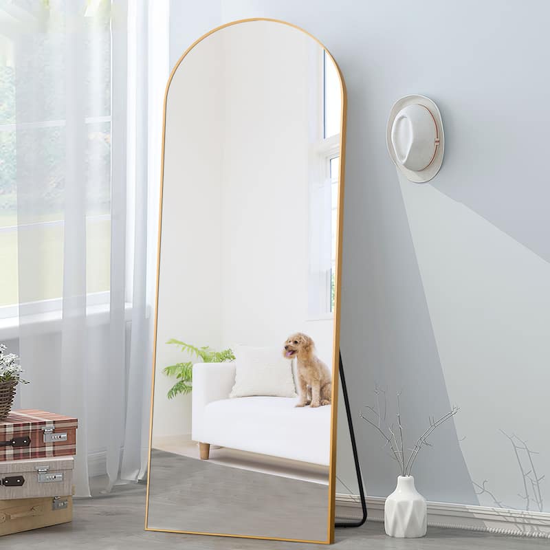 Lumioca Arch Floor & Full Length Gold Framed Wall Mirror