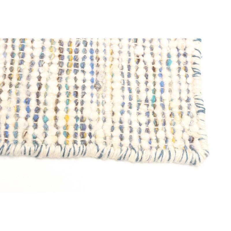 ECARPETGALLERY Braid weave Sienna Cream Wool Rug - 4'1 x 6'1