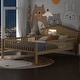 preview thumbnail 16 of 26, Full Size Wood Kids Platform Bed with House-Shaped Headboard, Built-in LED Light, Guardrails Storage for Bedroom, White