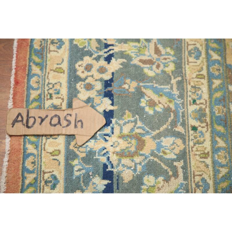 Hand Knotted Oriental 100% Wool Carpet Traditional Floral Oranges & Rust Najafabad Area Rug - 12' 3'' X 8' 1''