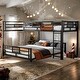preview thumbnail 16 of 26, Modern L-shaped Metal Twin & Full Size Bunk Beds