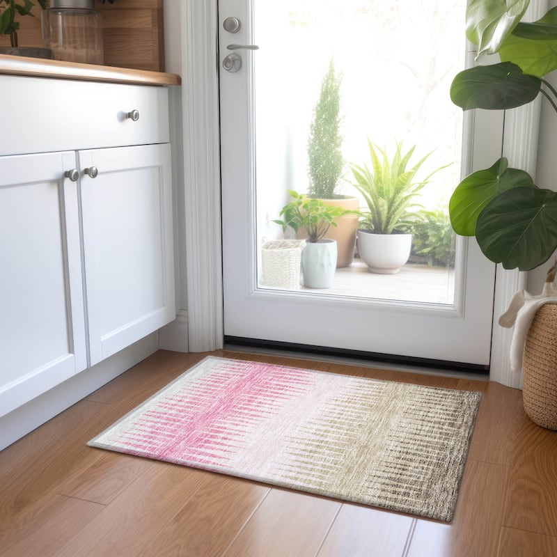 Machine Washable Indoor/ Outdoor Chantille Ombre Contemporary Rug