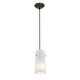 preview thumbnail 1 of 0, Access Lighting Glass`n Glass Cylinder - E26 LED Cord Pendant - Oil Rubbed Bronze Finish - Clear and Opal Glass Shade Off White