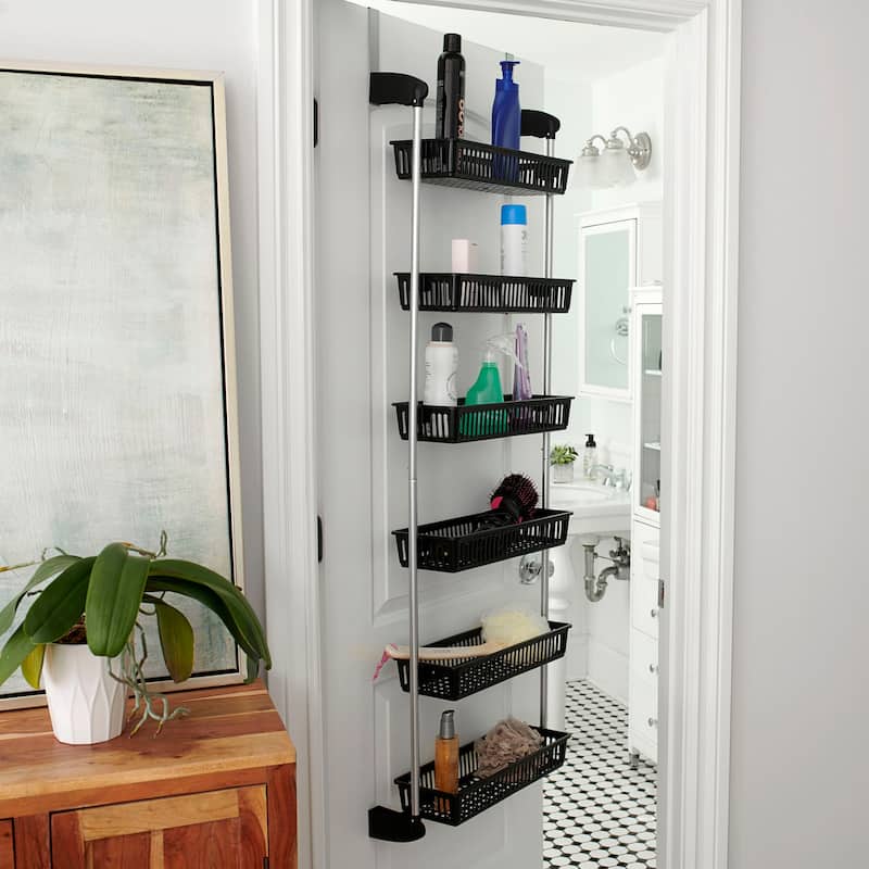 Household Essentials Over the Door Basket Storage Rack - 5 Basket