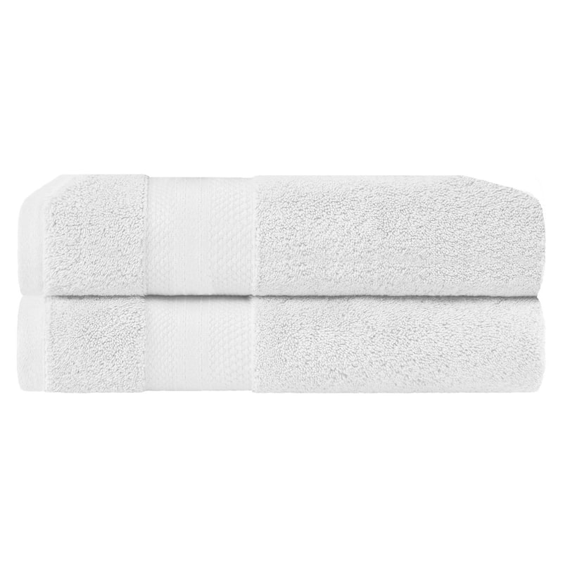 Superior Turkish Cotton Solid Heavyweight Bath Sheet Set of 2
