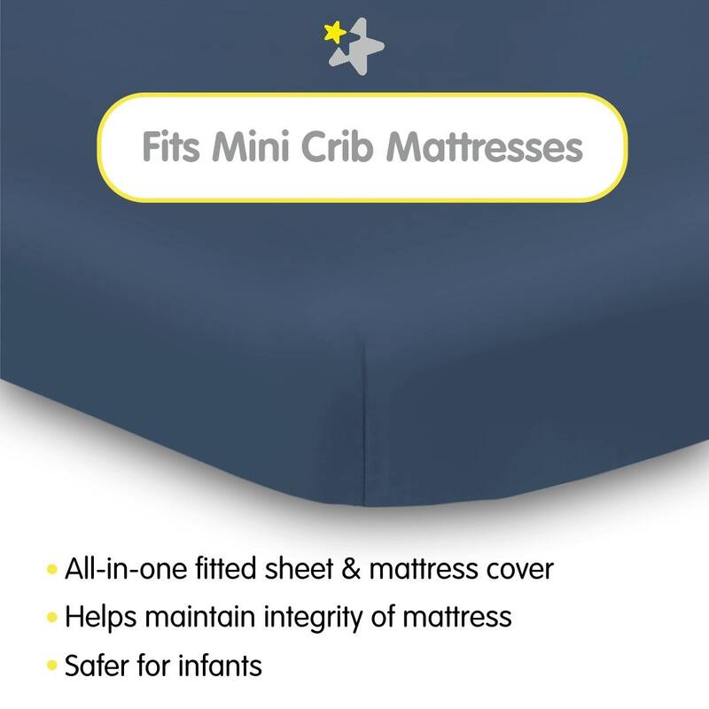 BreathableBaby All-in-One Fitted Sheet & Waterproof Cover for 38" x 24" Mini Crib Mattress (2-Pack)