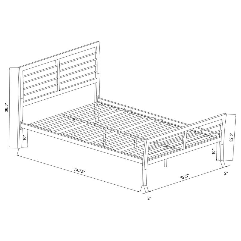 Cooper Contemporary Metal Open Frame Bed Silver