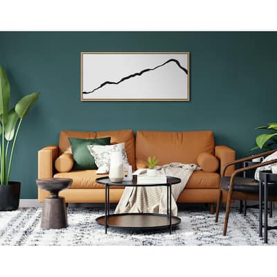 Kate and Laurel Sylvie Elevated Abstract Minimalist Mountain Landscape Framed Canvas by The Creative Bunch Studio