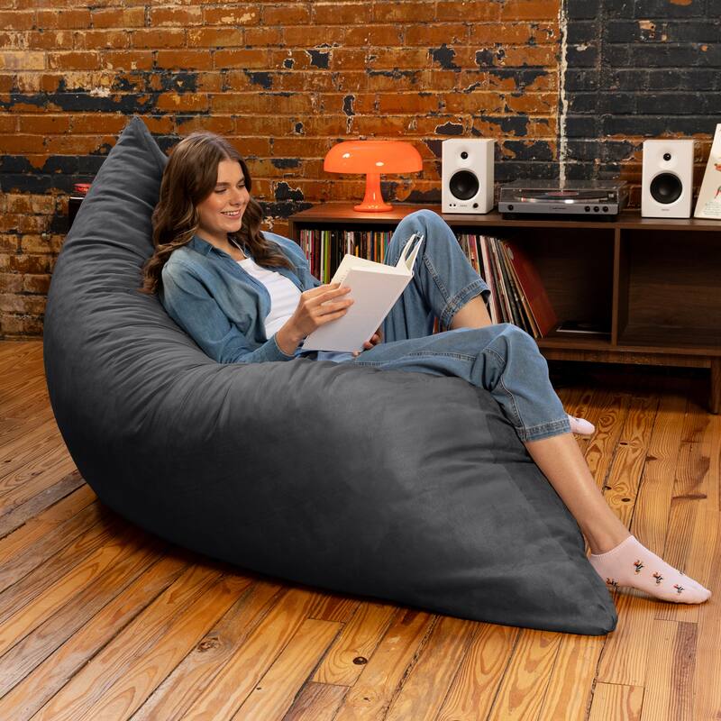 Jaxx 5.5' Huge Bean Bag Floor Pillow and Lounger for Adults - Microsuede