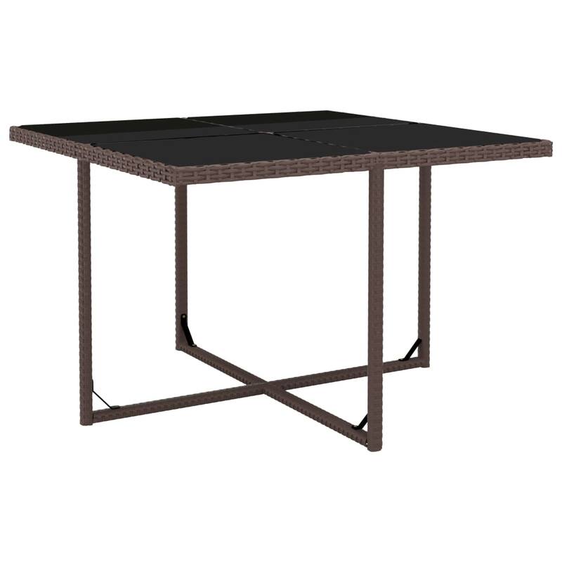 vidaXL Patio Dining Set 9 Piece Conversation Set with Cushions Poly Rattan - 20.5" x 22" x 33.5"