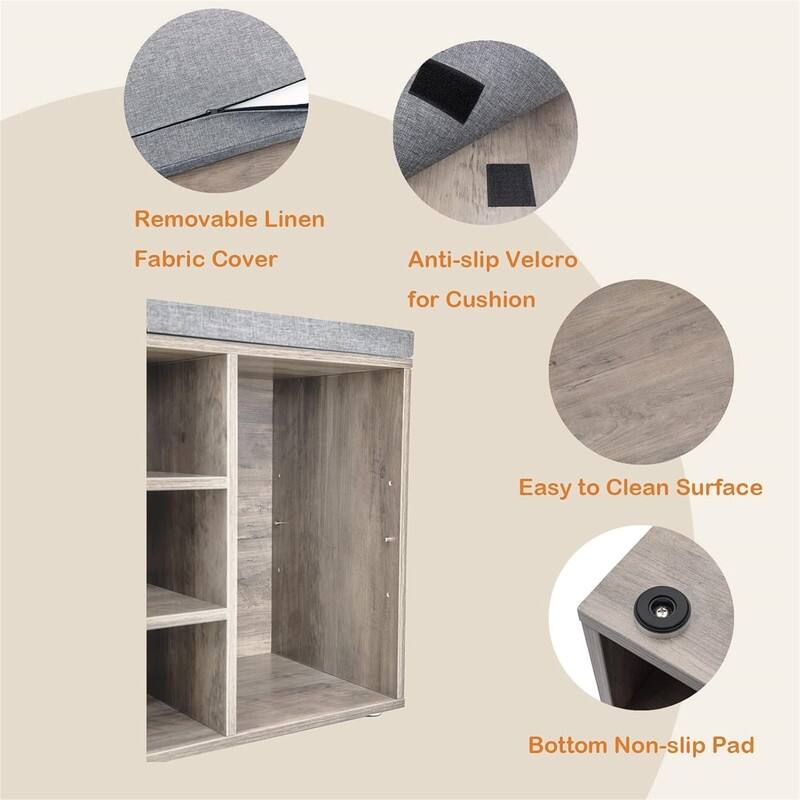 9 Cubbies Shoe Organizer for Entryway - 11.8"D x 31.5"W x 18.9"H