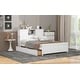 preview thumbnail 17 of 22, Full Platform Bed with 2-Drawers, Storage Headboard and Sliding Door, Grey